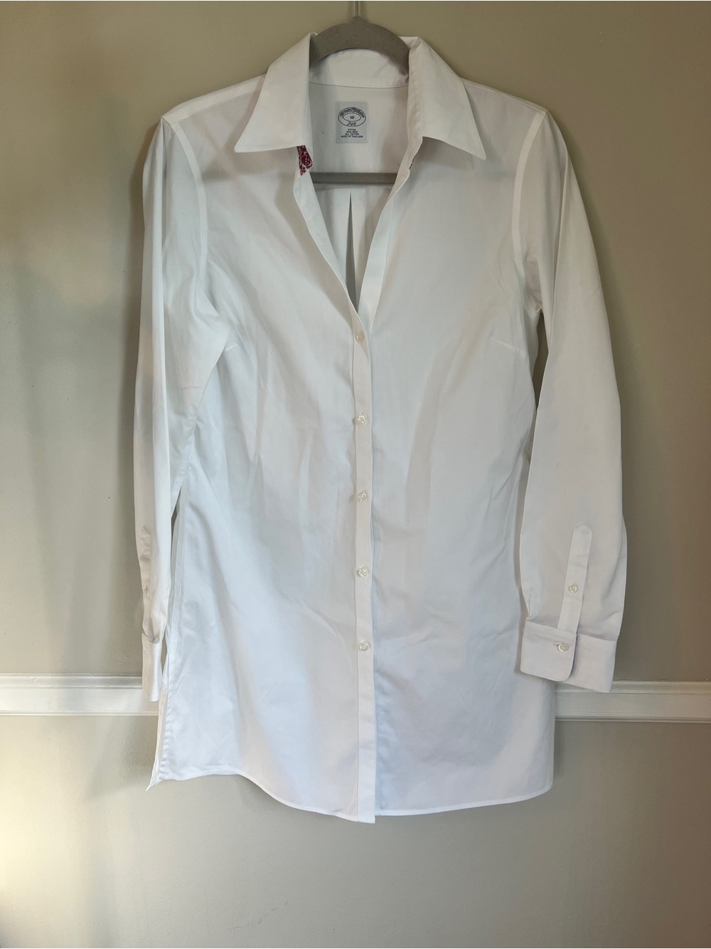 Brooks Brothers White Long-Sleeve Tunic Shirt